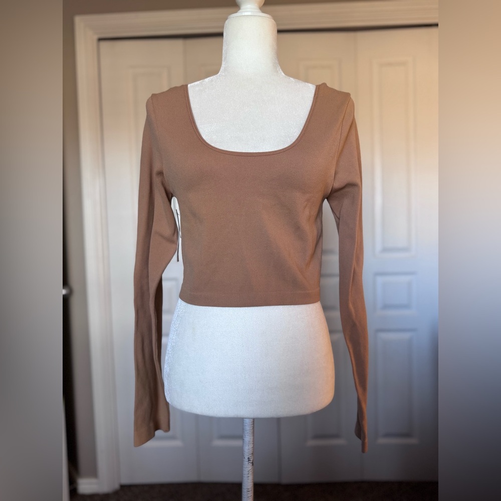 Aeropostale Cropped Ribbed Convertible Long Sleeve size XL / NWT